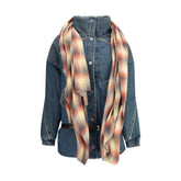 MARBELL Blue Leather Denim Jacket